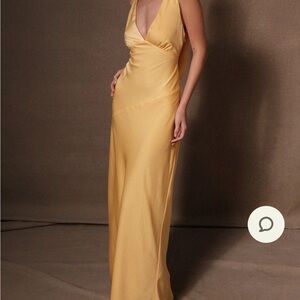 Elegant Yellow Evening Gown